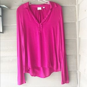 Anthropologie Postmark Pink Long Sleeve Top